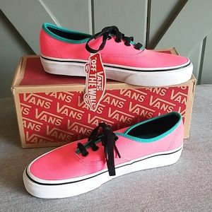 Van's Brite neon pink black blue trim shoes WM 5.5